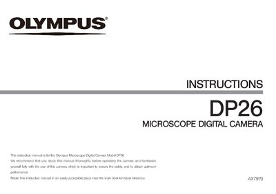 Olympus DP26 Microscope Digital Camera Instruction Manual - cover page