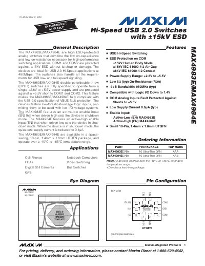 Maxim MAX4983E/MAX4984E Datasheet - cover page