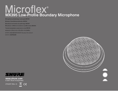 Shure MX395 Boundary Microphone User Manual