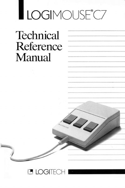 Logitech C7 Mouse Technical Reference Manual - cover page