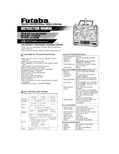 Futaba FP-5UAP/FP-5UAF/FP-5UA Digital Proportional Radio Control Instruction Manual - cover page