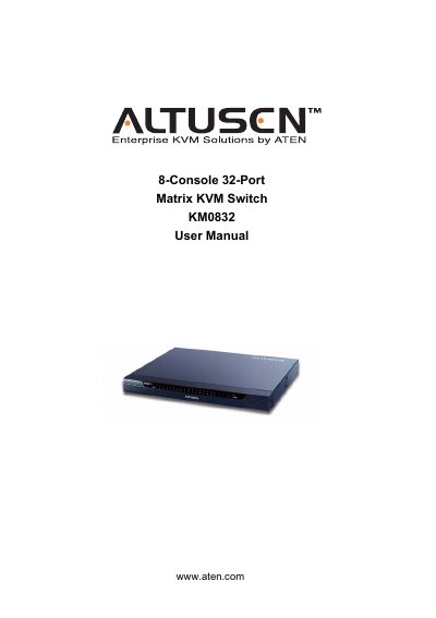 ATEN KM0832 Matrix KVM Switch User Manual - cover page