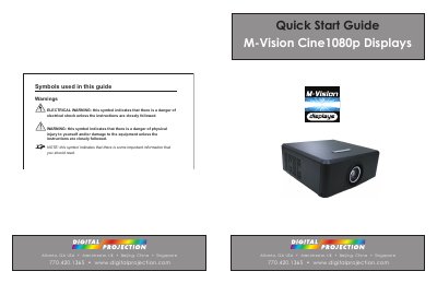 M-Vision Cine 1080p Display Quick Start Guide - cover page
