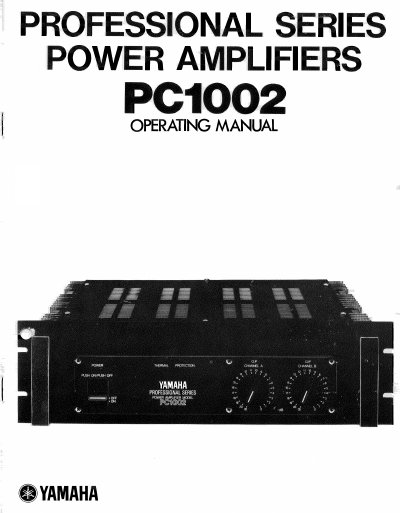 Yamaha PC1002 Amplifier Operating Manual - cover page
