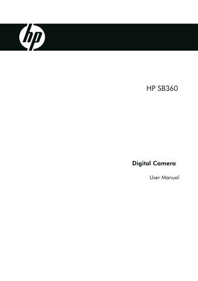 HP SB360 Digital Camera User Manual - cover page