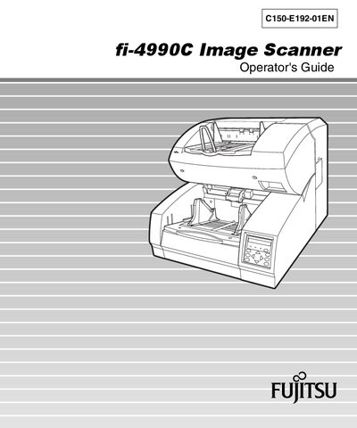 Fujitsu fi-4990C Image Scanner Operator's Guide - cover page