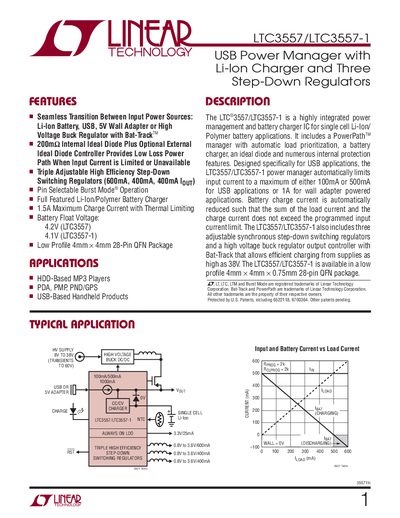 Linear Technology LTC3557/LTC3557-1 Datasheet - cover page