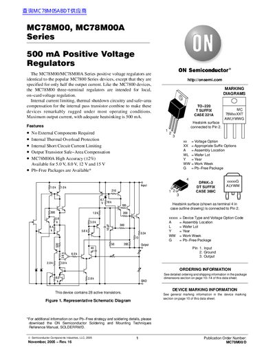 ON Semiconductor MC78M00 MC78M00A Series Manual - cover page