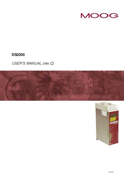Moog DS2000 User Manual (rev C) - cover page