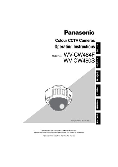 Panasonic WV-CW484F / WV-CW480S User Manual