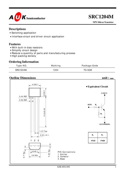 AK Semiconductor SRC1204M Datasheet - cover page