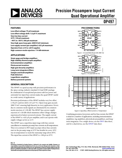 Analog Devices OP497 Product Handbook Rev E