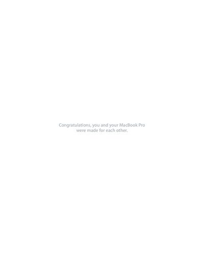 Apple MacBook Pro User Guide - cover page
