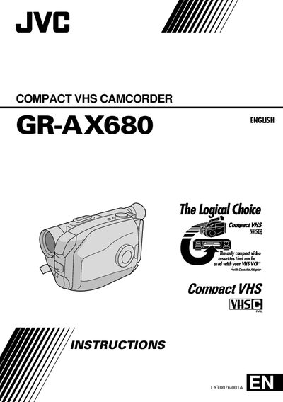 JVC GR-AX680 Camcorder User Manual - cover page