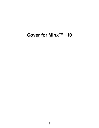 Minx 110 Amplifier User Manual - cover page