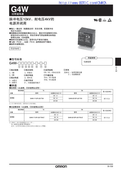 Omron G4W Power Relay Handbook