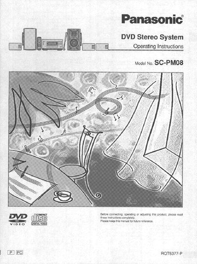 Panasonic SC-PM08 DVD Stereo System Operating Instructions - cover page