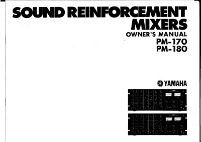 Yamaha PM-170/PM-180 Mixer Owner's Manual - cover page