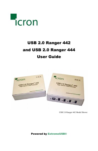 Icron USB 2.0 Ranger 442 and 444 User Guide - cover page