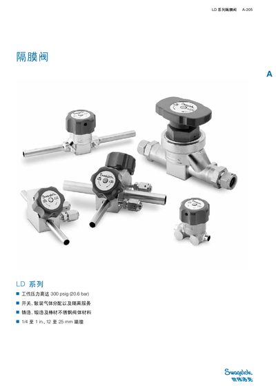 Swagelok LD Series Diaphragm Valve Manual - cover page