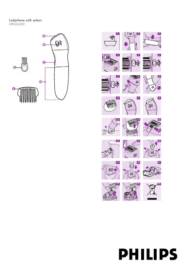 Philips HP6322/03 Ladyshave Softselect User Manual - cover page
