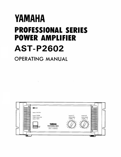 Yamaha AST-P2602 Power Amplifier Operating Manual - cover page