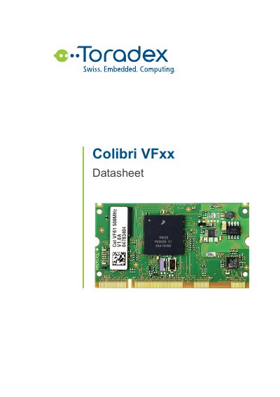 Toradex Colibri VFxx Datasheet - cover page