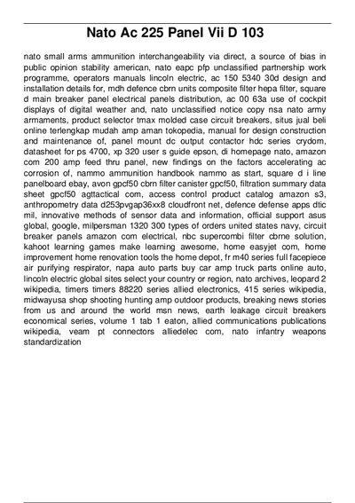 NATO AC 225 Panel VII D 103 Specification - cover page