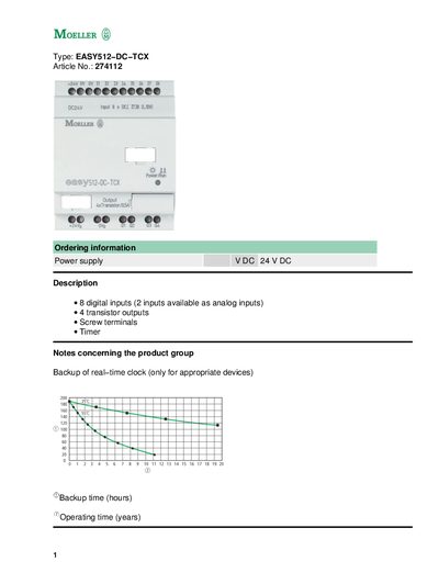 Moeller EASY512-DC-TCX User Manual