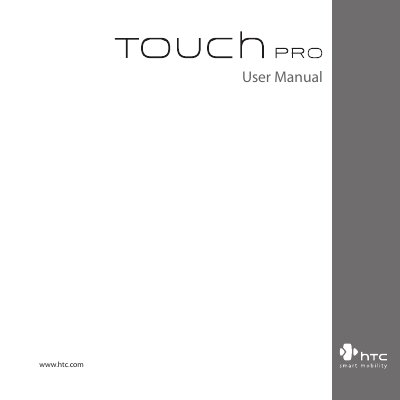 HTC Touch Pro User Manual - cover page