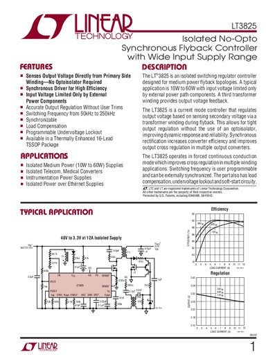 Linear Technology LT3825 Datasheet - cover page