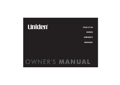 Uniden CXAI 5198 Series Cordless Telephone Owner's Manual - cover page