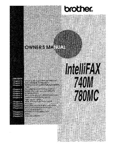 Brother IntelliFAX 740M/780MC Owner's Manual - cover page