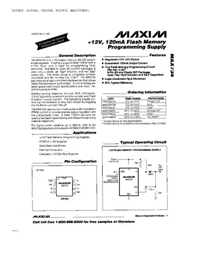 Maxim MAX734 Datasheet
