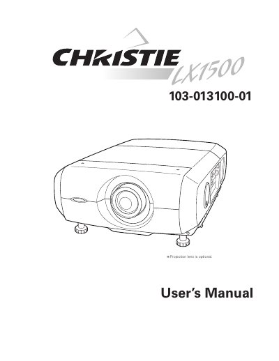 Christie LX2600 Multimedia Projector User's Manual - cover page