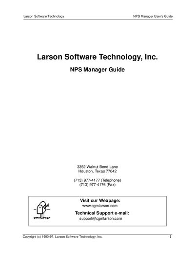 Larson Software Technology NPS Manager User Manual - cover page