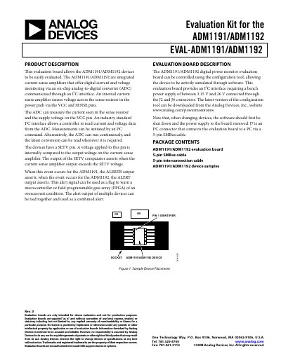 Analog Devices EVAL-ADM1191/ADM1192 Evaluation Kit User Manual