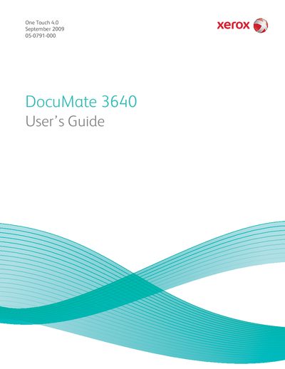 Xerox DocuMate 3640 Scanner User's Guide - cover page