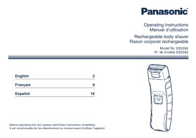Panasonic ES2262-MUL Manual - cover page
