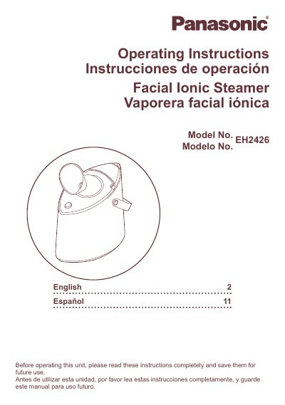Panasonic EH2426-MUL Manual - cover page