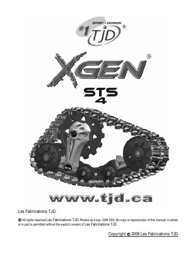 Les Fabrications TJD XGEN STS4 Tracks User Manual - cover page