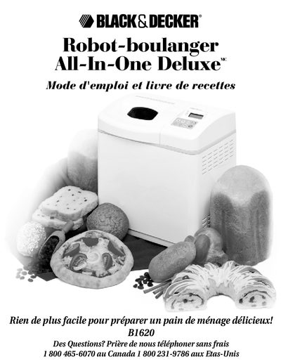 Black & Decker B1620 Breadmaker User Manual