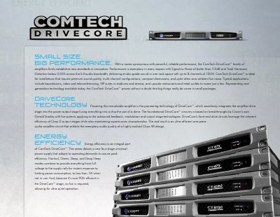 Crown CT8150 DriveCore Amplifier Product Leaflet - cover page