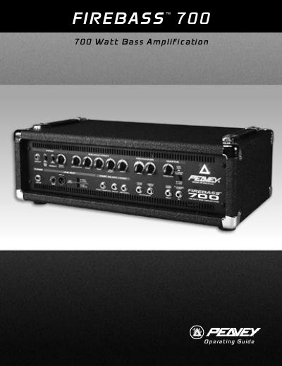 Peavey FireBass 700 Bass Amplifier User Manual - cover page