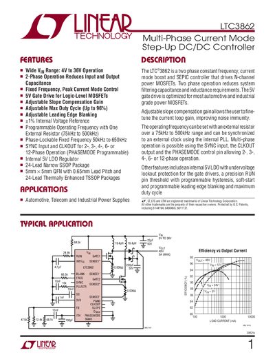Linear Technology LTC3862 Datasheet - cover page