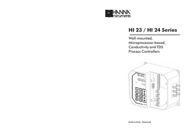 Hanna Instruments HI 23/HI 24 Series Conductivity and TDS Process Controllers Instruction Manual