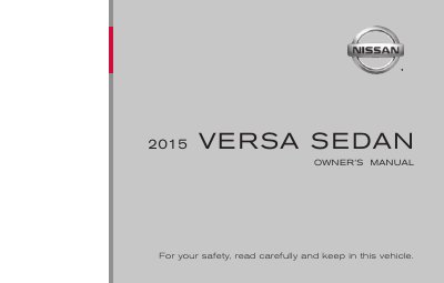 Nissan Versa Sedan Owner's Manual - cover page