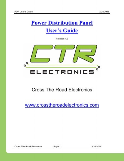 Cross The Road Electronics PDP User Guide - cover page