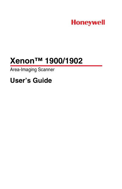 Honeywell Xenon 1900/1902 User Manual