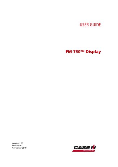 Trimble FM-750 Display User Guide - cover page